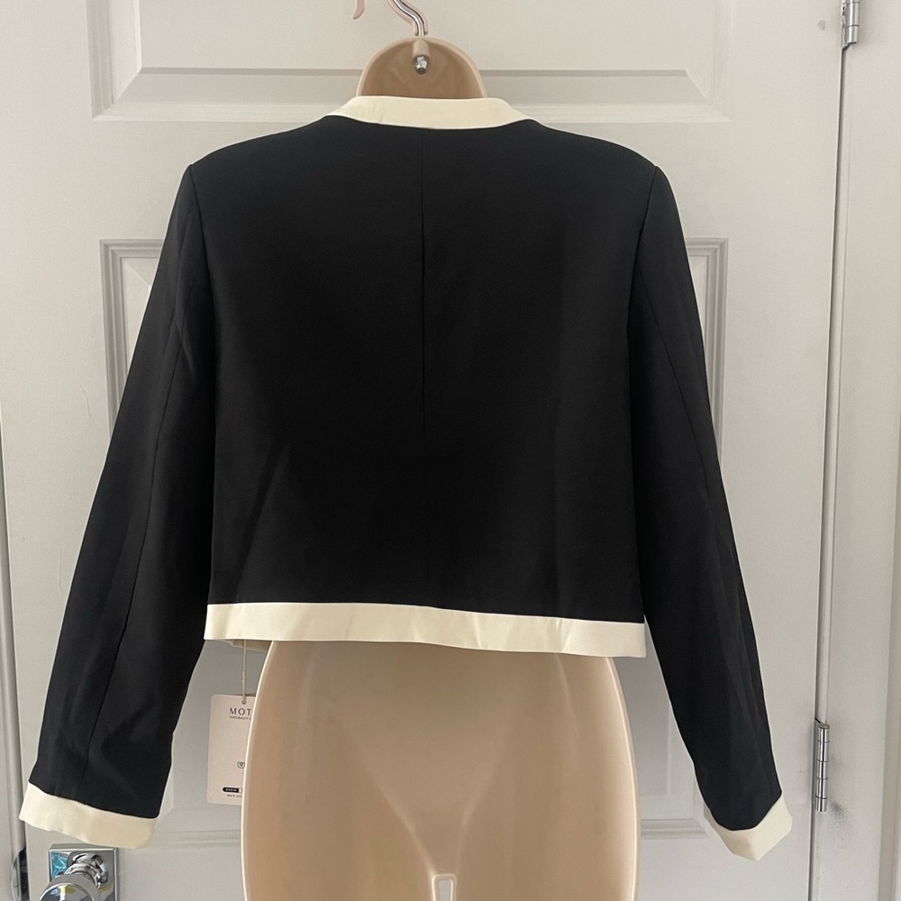 **NWT** SHEIN MOTF Black and Cream Jacket - Picture 7 of 9